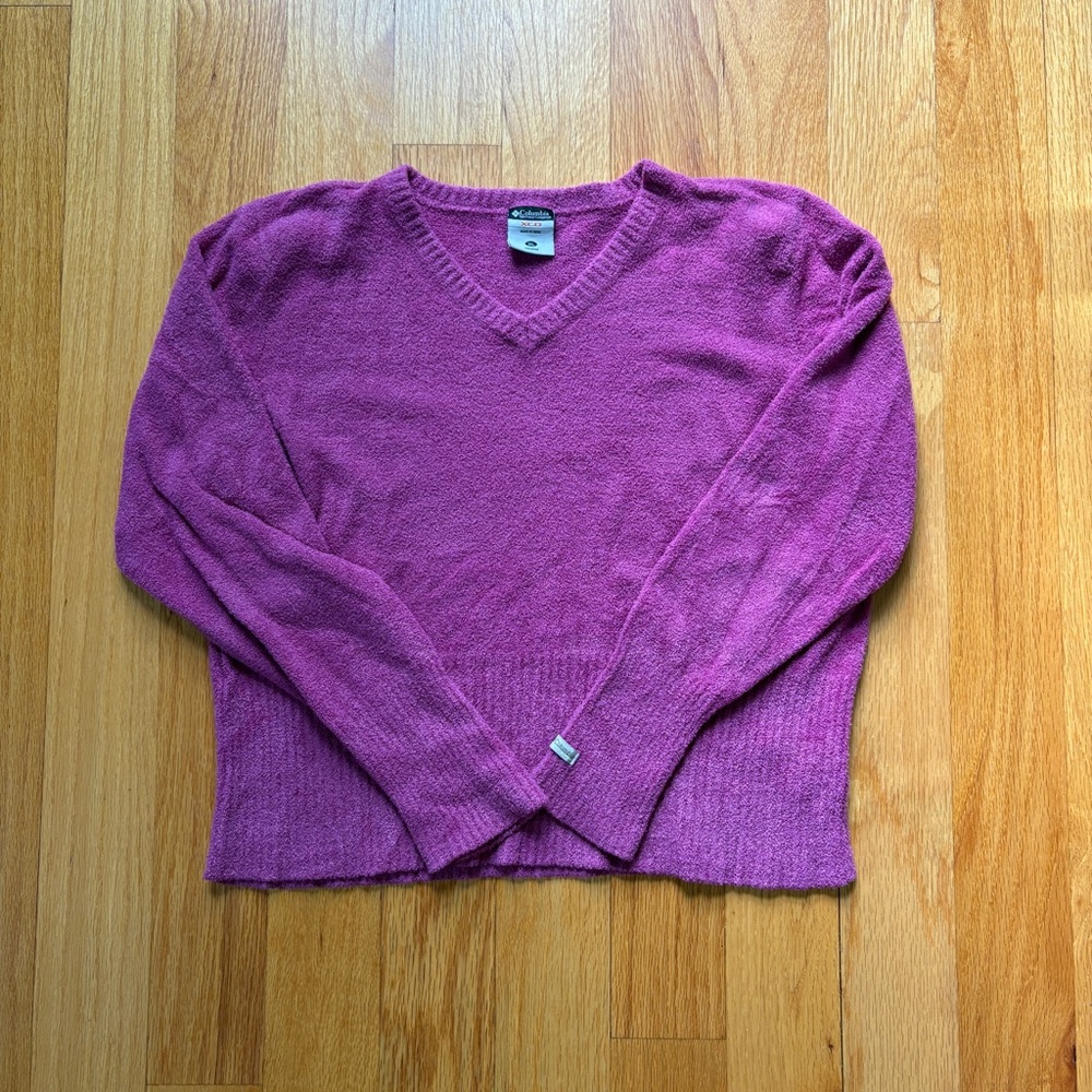 Columbia Magenta V-Neck Sweater